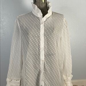 Elegant White Women’s Pointelly Shirt